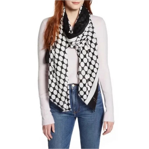 Kate Spade Dancefloor Oblong Polka Dot Scarf NWT - Picture 8 of 8